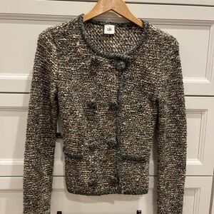 CAbi Black and Brown Knit Sweater